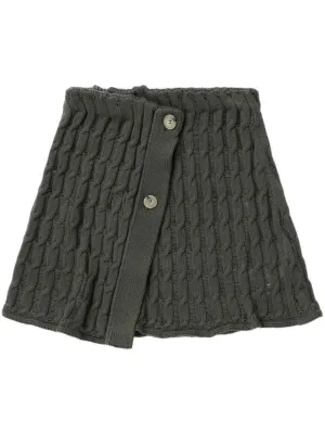 Ajour Knitted Wrap Skirt / Military Green