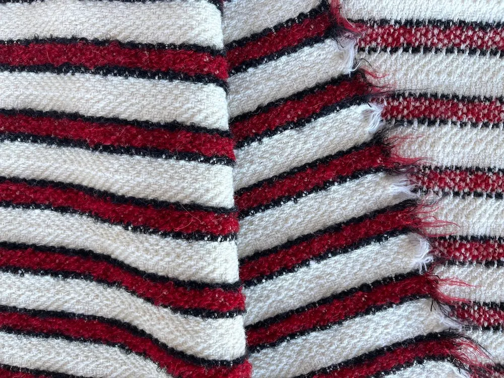 Alberto Ferretti Cockscomb Red, Winter White, & Black Wool Blend Bouclé (Made in Italy)