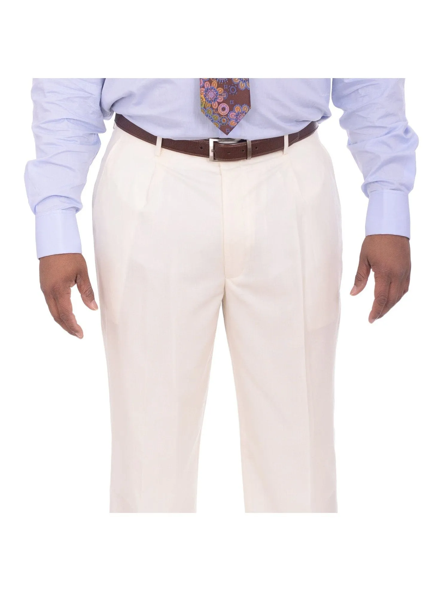 Apollo King Solid Off White Cream 6-on-2 Double Breasted Wool Suit