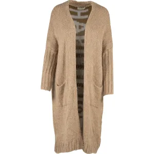 Astrid – Ladies Open-Front Knit Cardigan – Camel