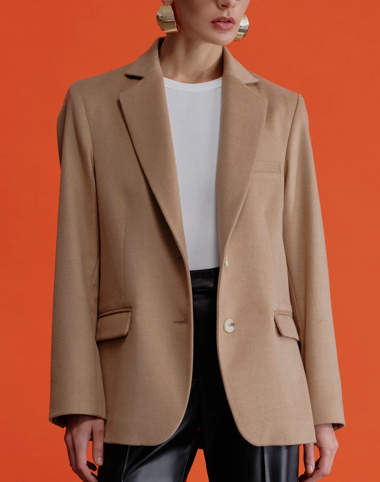 Boxy Blazer Jacket  in Camel