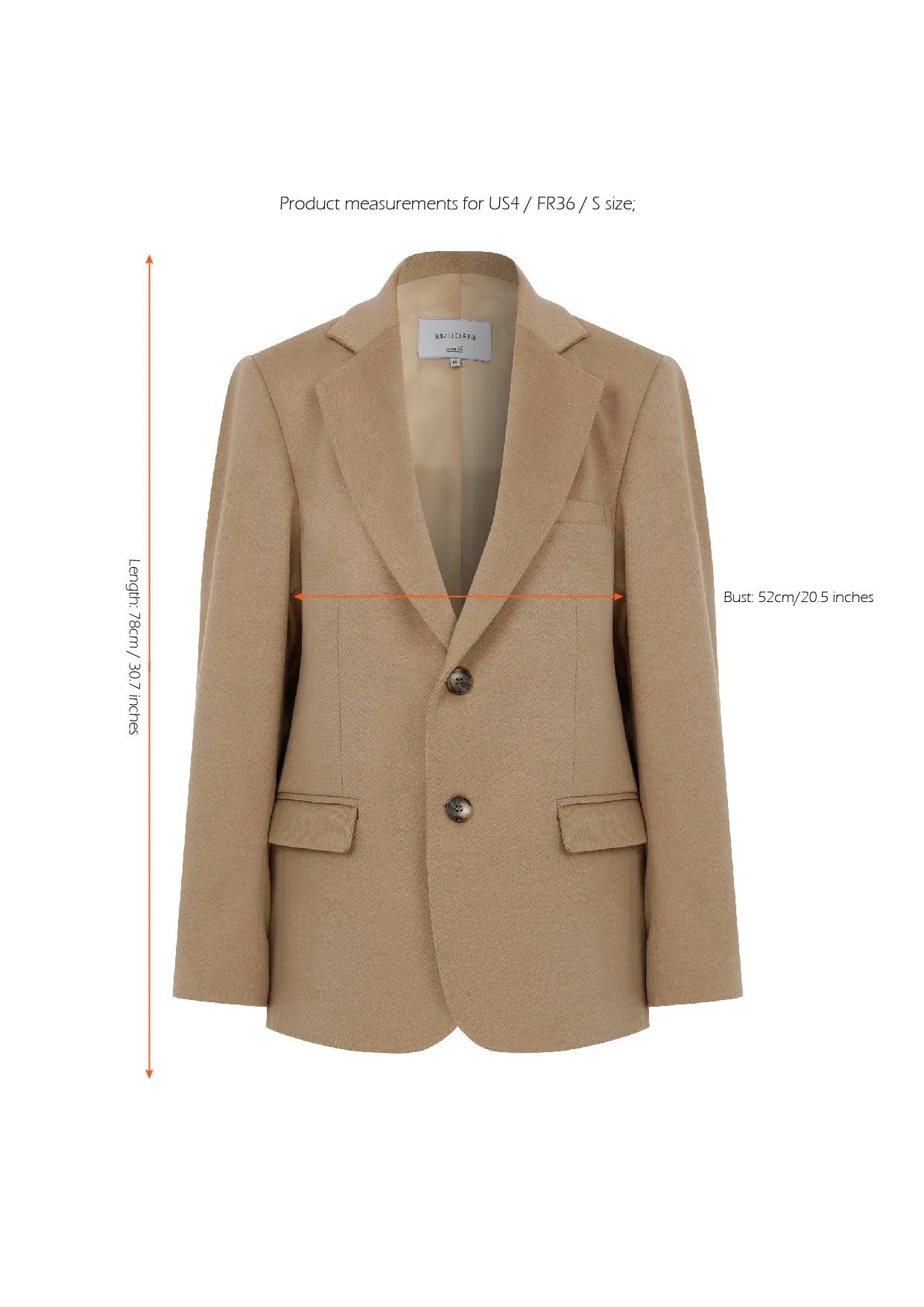 Boxy Blazer Jacket  in Camel