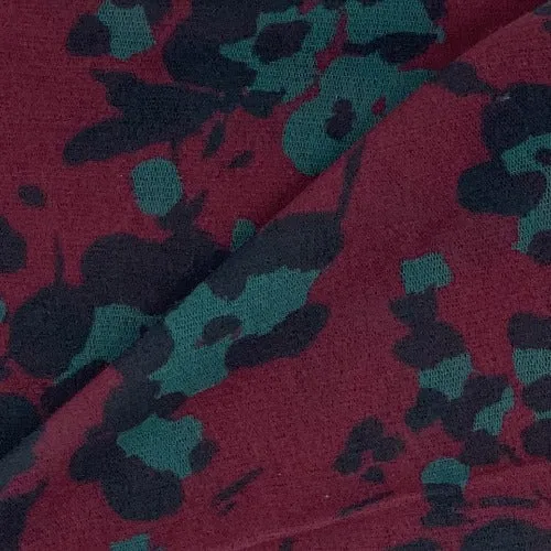 Burgundy | Sheer Print Jersey (10 Yard Lot) - SKU 4703 #S163