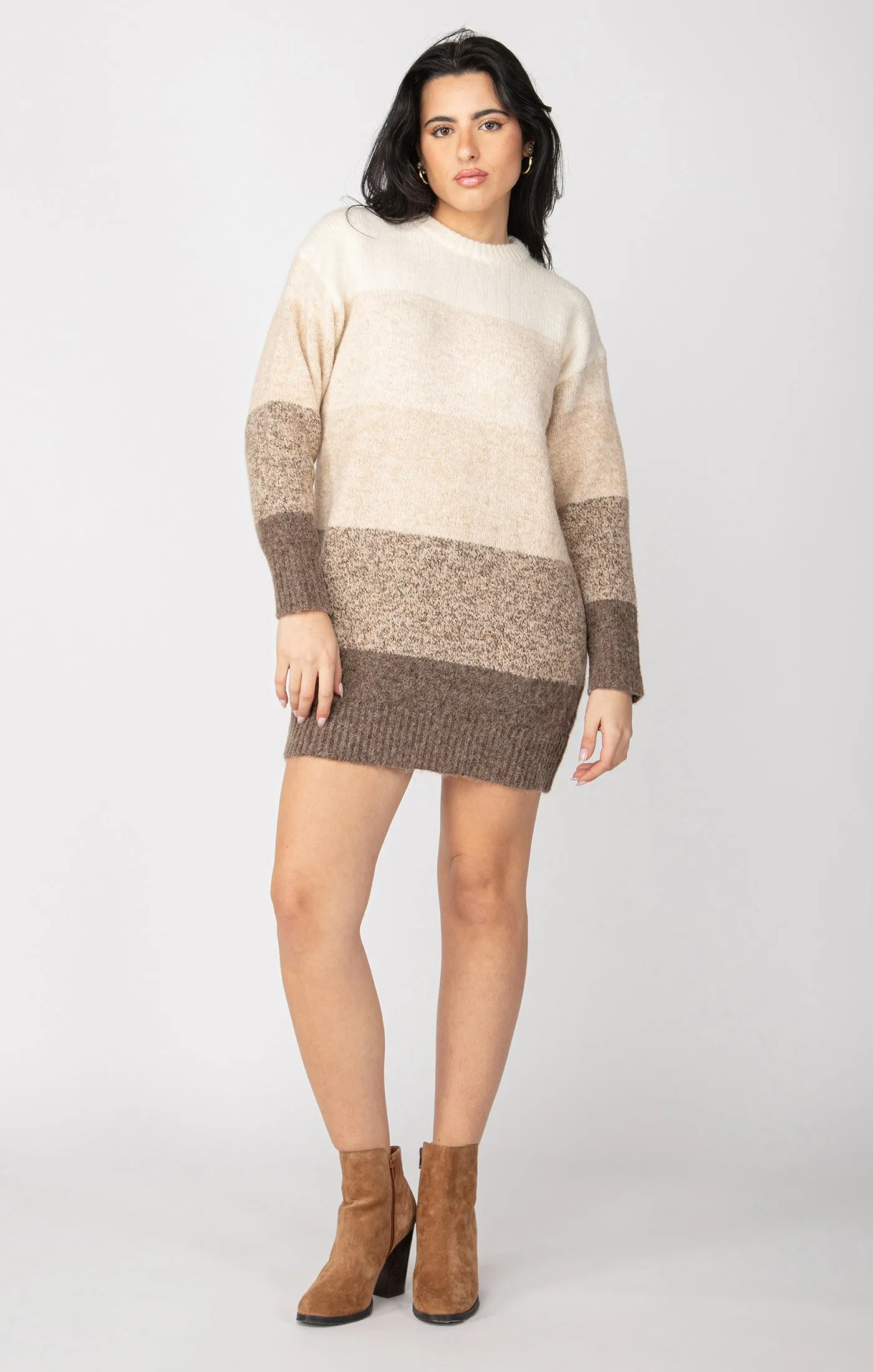 Colorblock Sweater Dress | Neutral Colorblock