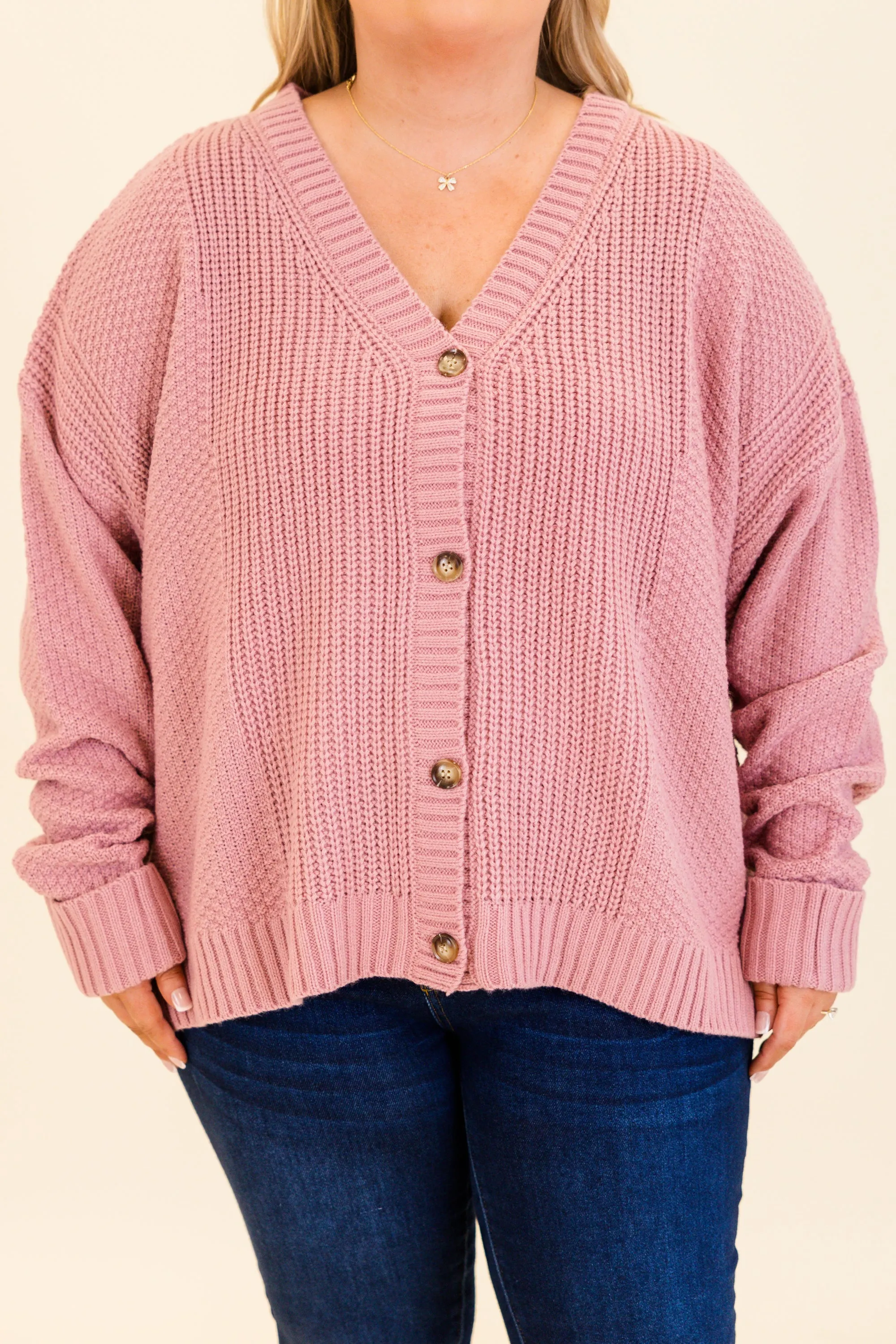 Crisp Evenings Cardigan, Mauve