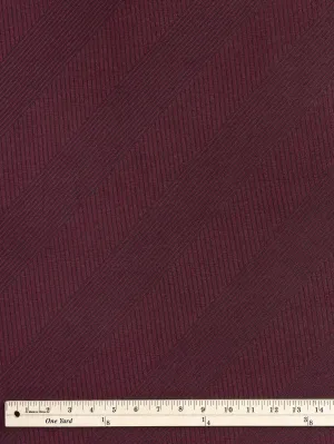 Diagonal Stretch Wide Rib Knit - Bordeaux   Black - Swatch