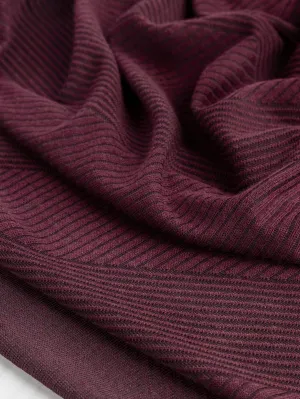 Diagonal Stretch Wide Rib Knit - Bordeaux   Black