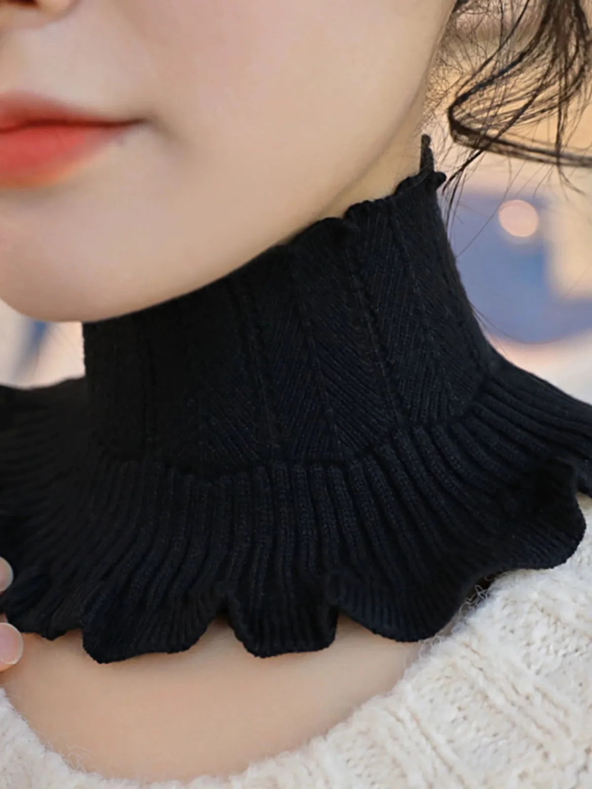 Early Spring Knitted Lace Collar Scarf