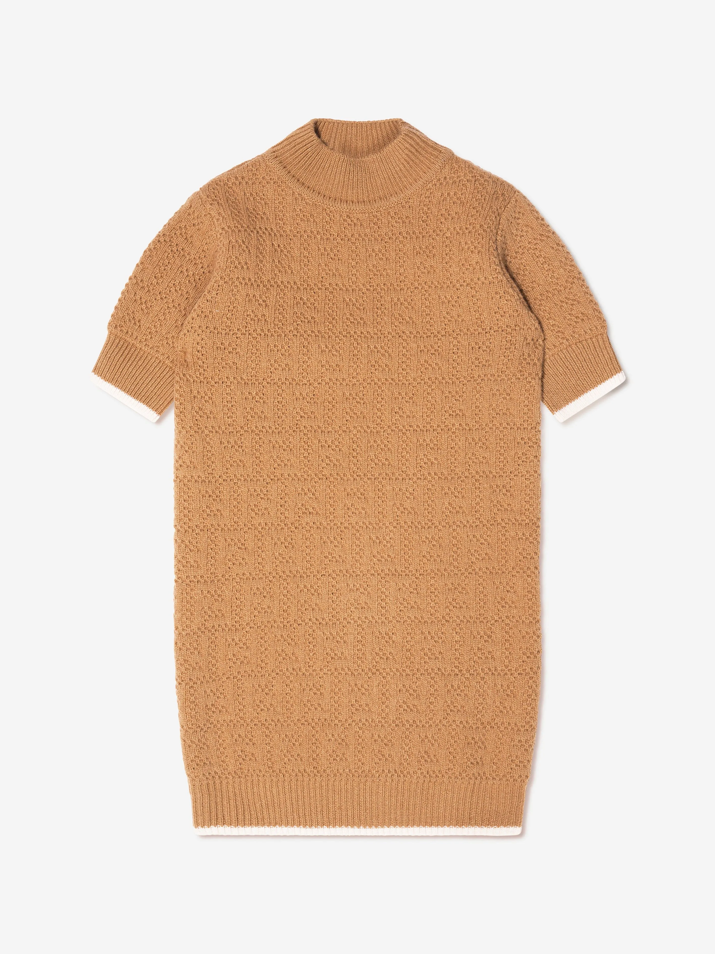 Fendi Girls Wool Knitted Logo Dress