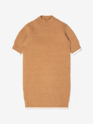 Fendi Girls Wool Knitted Logo Dress