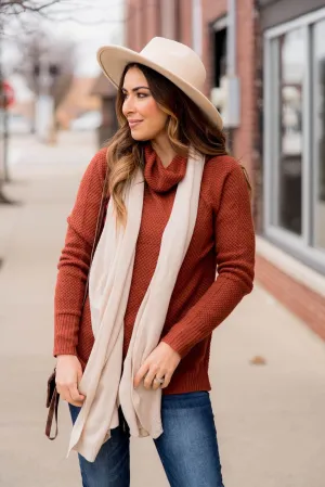 Knitted Cowl Neck Sweater