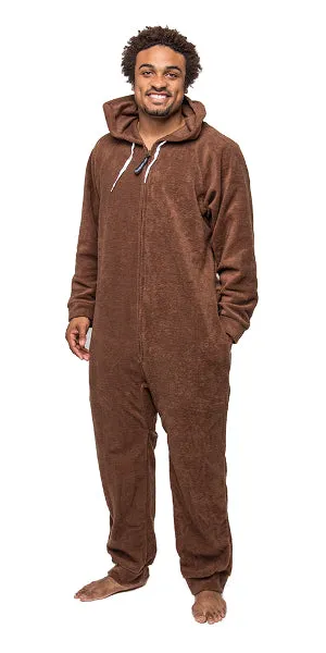 Lay Down Brown Onesie - Detachable Feet