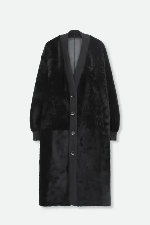 LONG ITALIAN SHEARLING BUTTON COAT