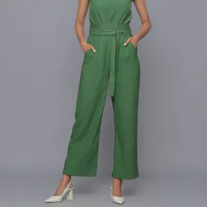 Moss Green Warm Cotton Corduroy Ankle Length Pant