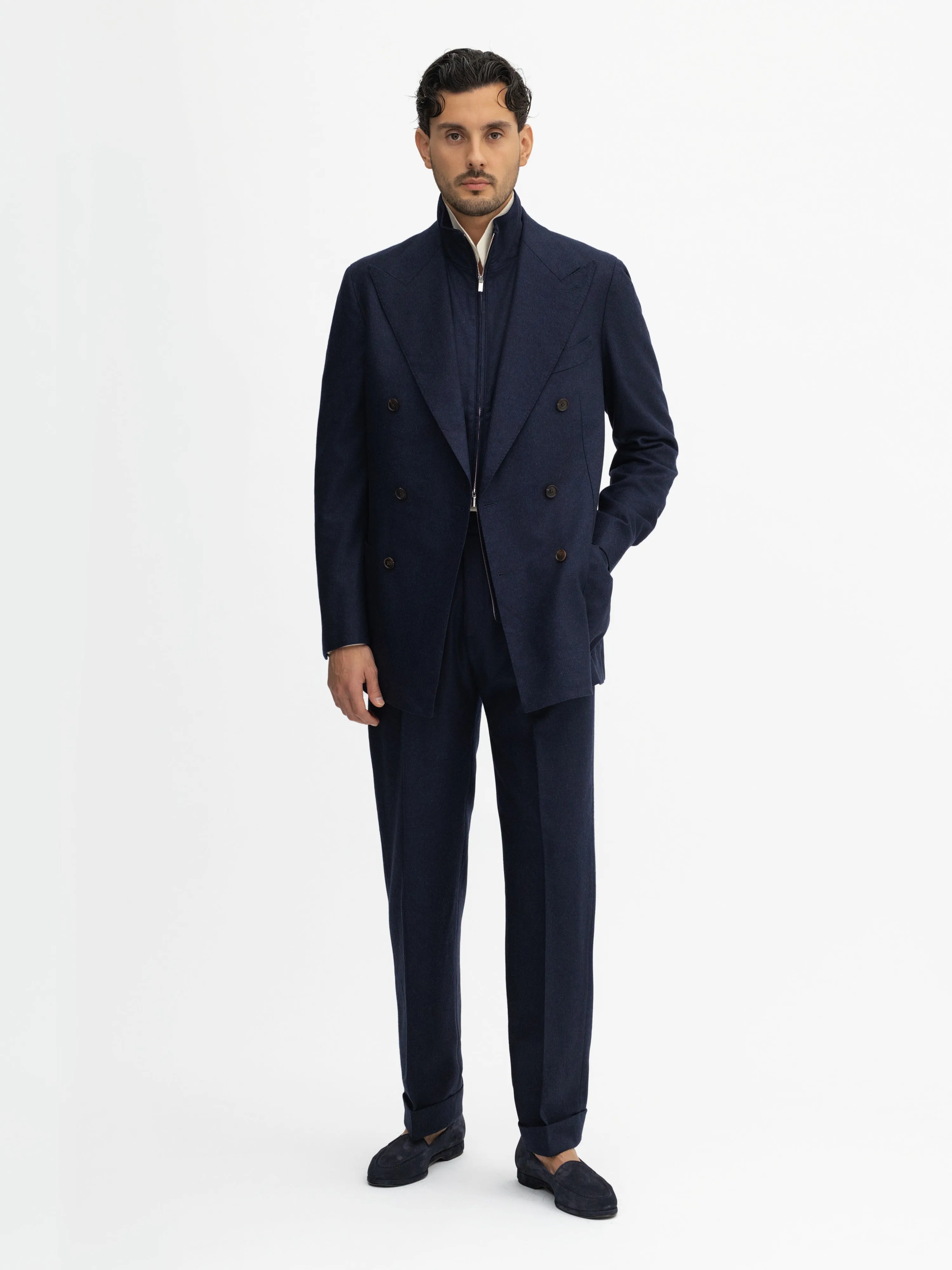 Navy Flannel Wool Suit (DB)