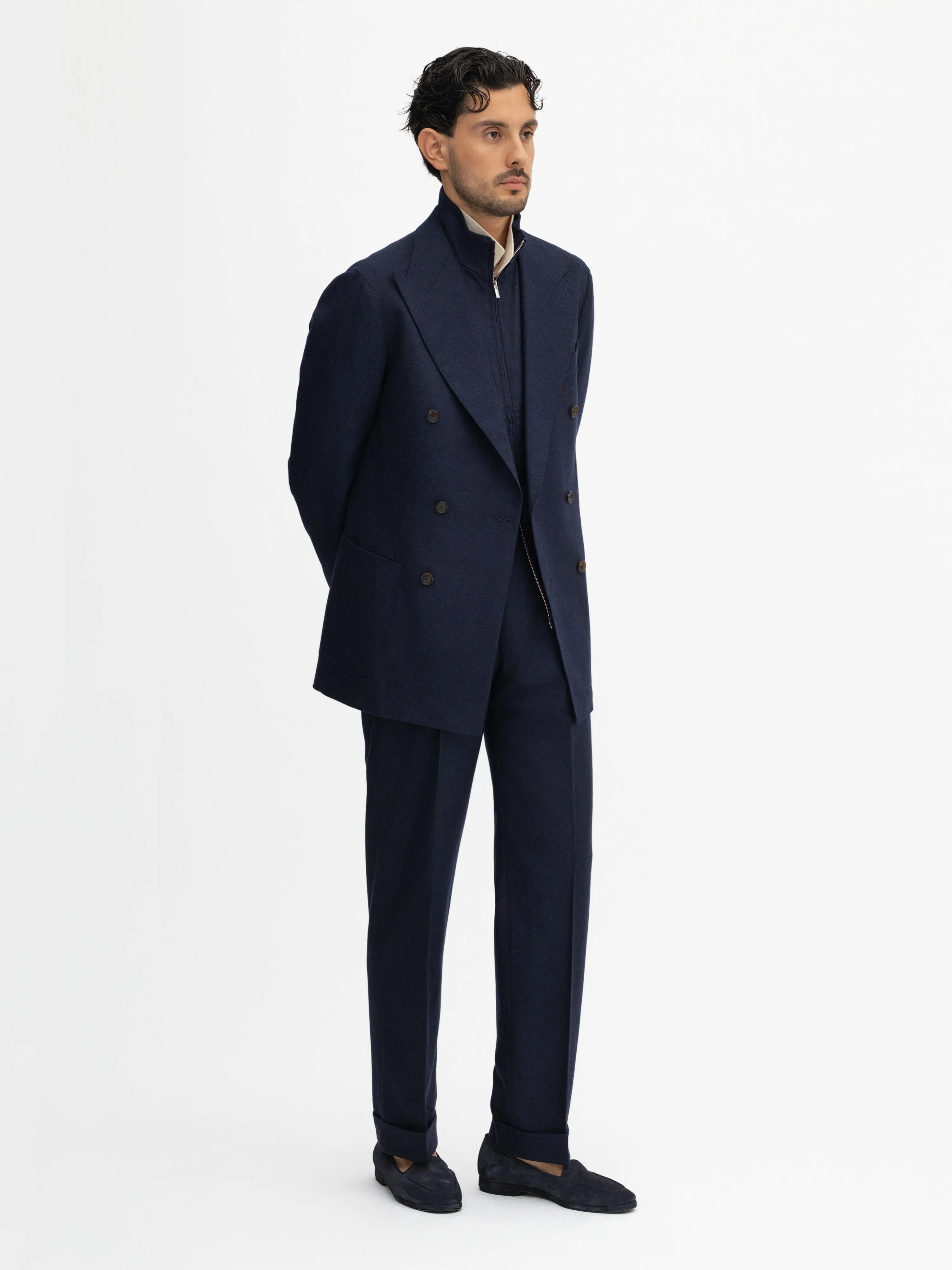 Navy Flannel Wool Suit (DB)