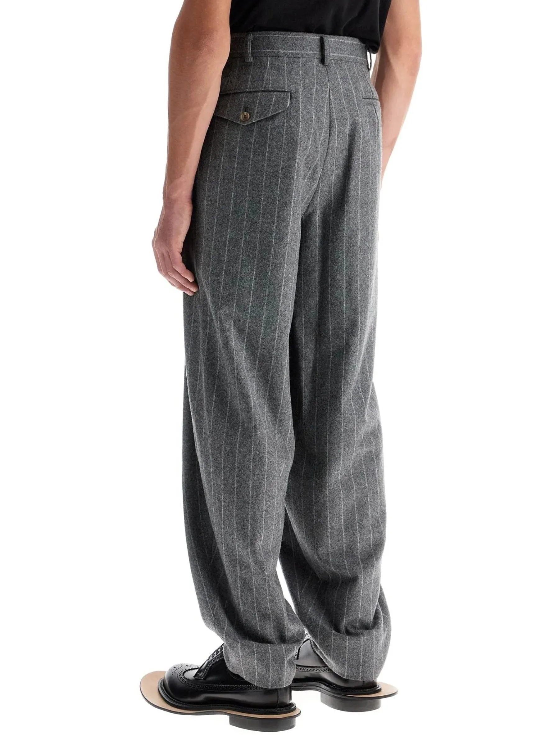 Pinstripe Wool Trousers