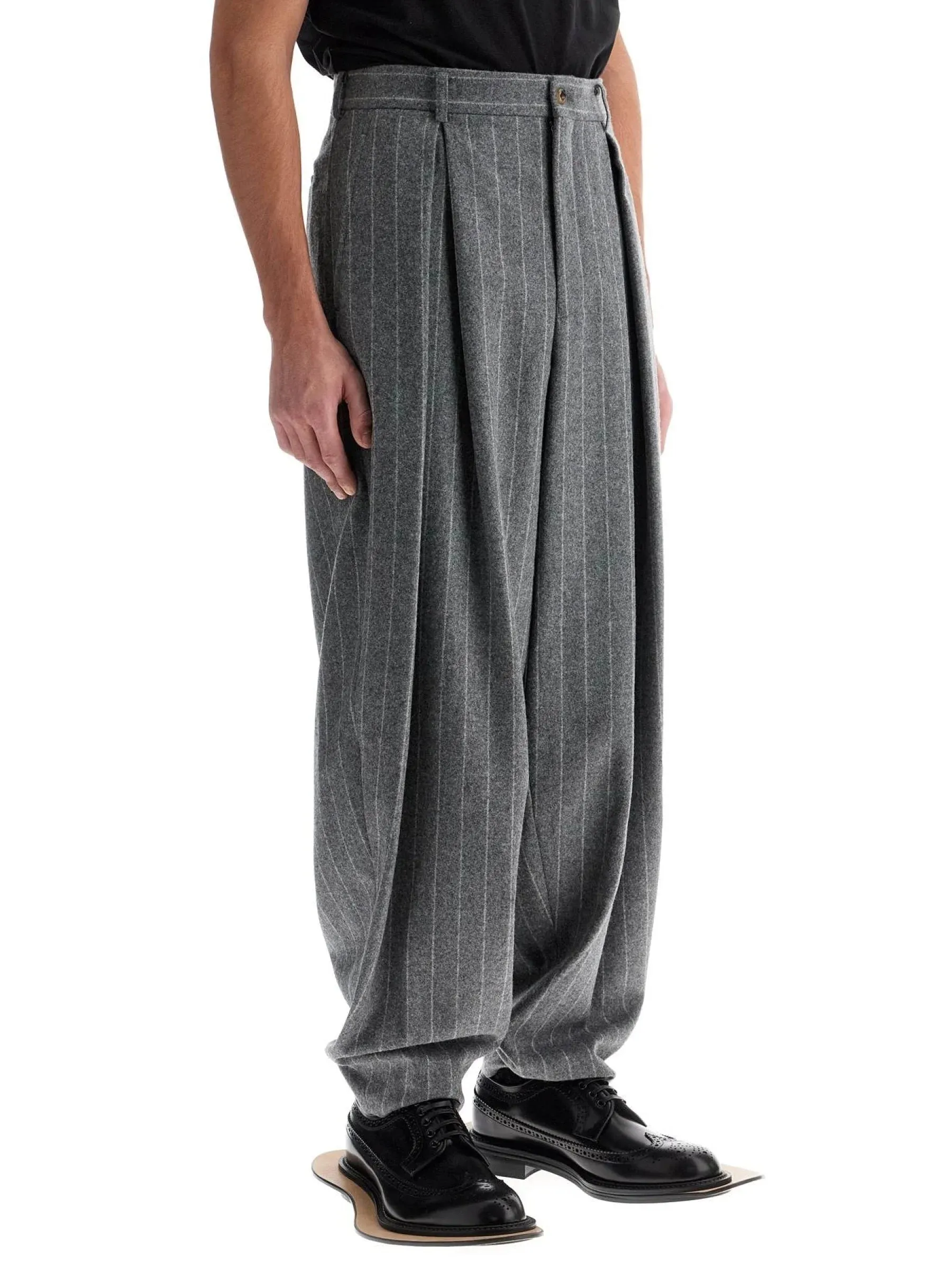 Pinstripe Wool Trousers