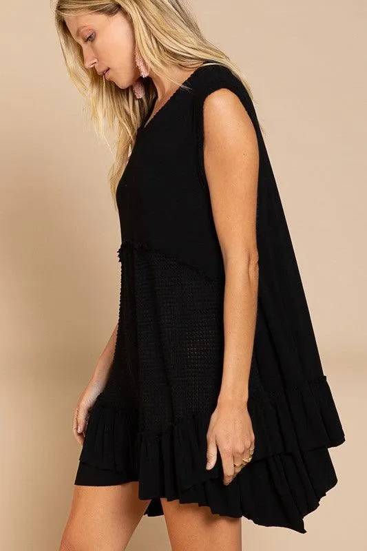 Sleeveless Ruffle Hem Dress