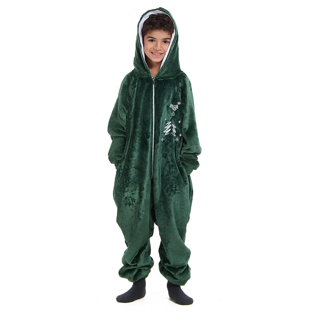 Snuggs Kids Blanket Onesie Christmas Green