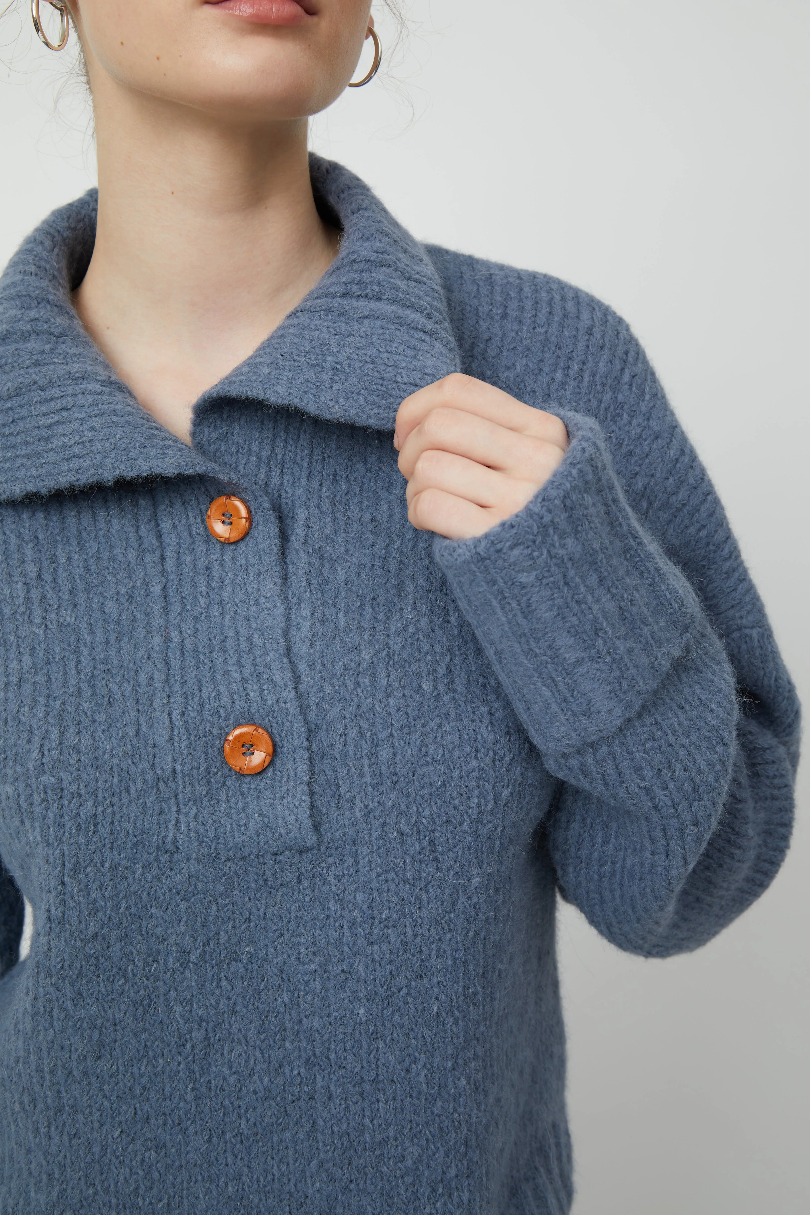 STAND COLLAR JUMPER, BABY ALPACA