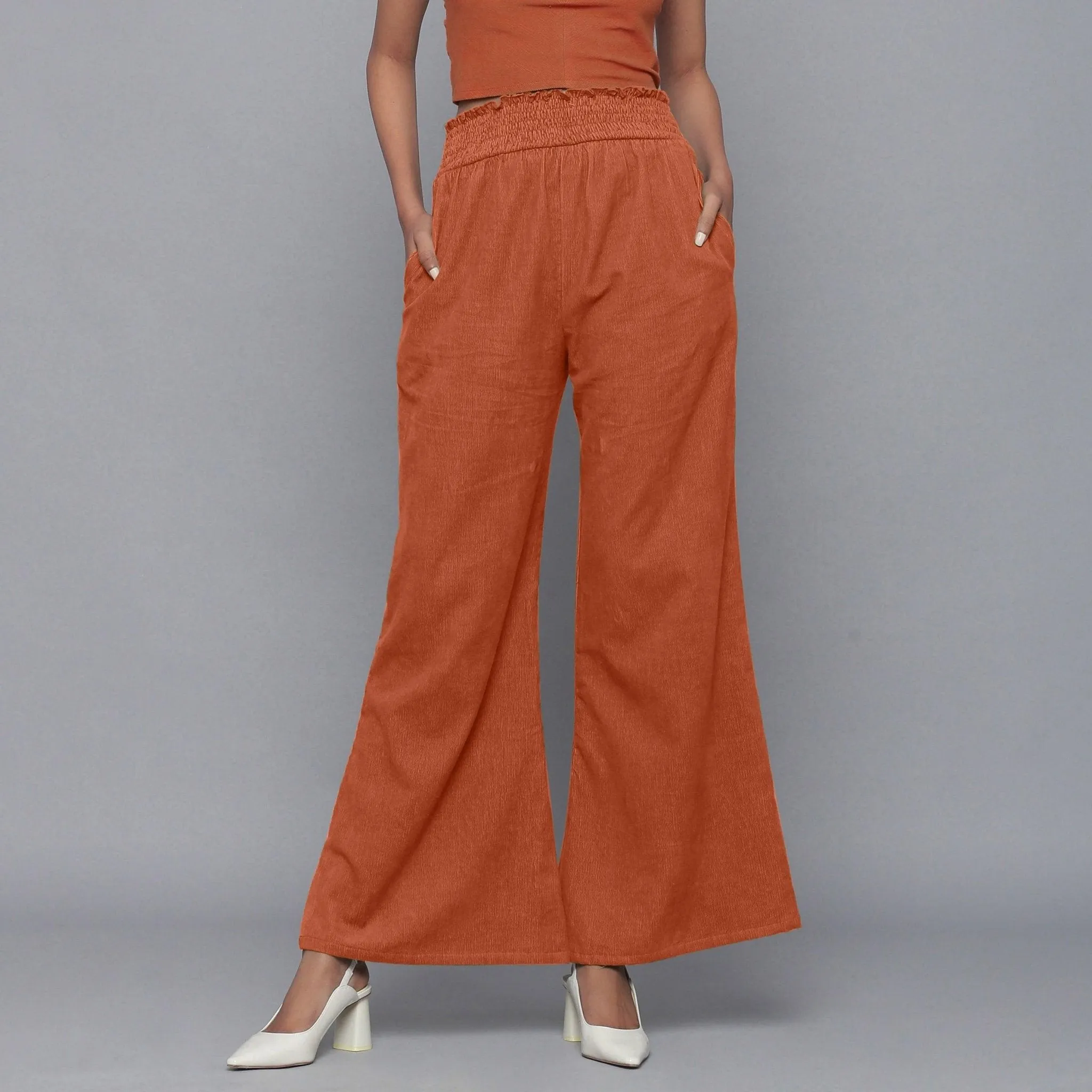 Sunset Rust Warm Cotton Corduroy Co-ord Set