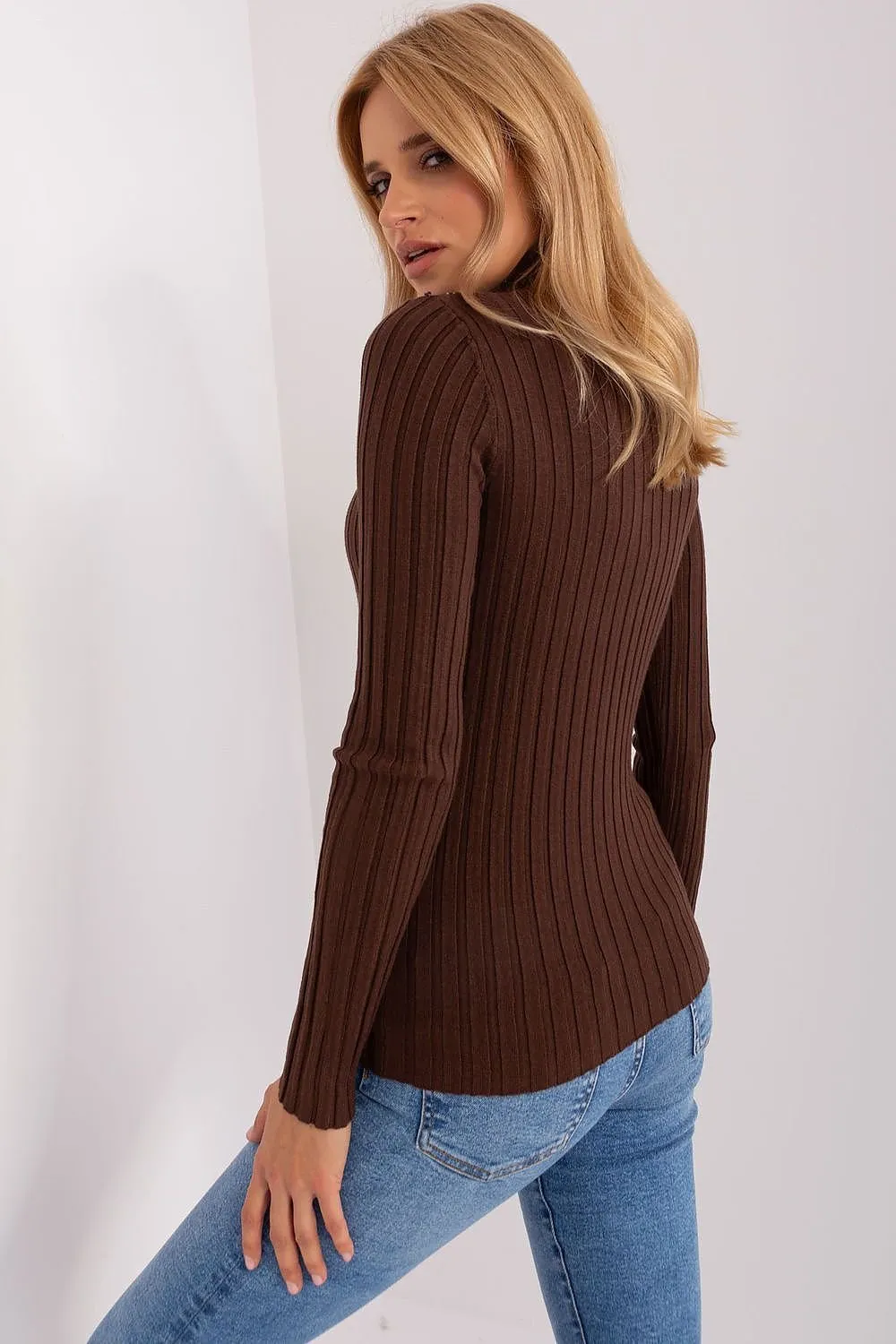 Turtleneck Sweater in Brown Coffee