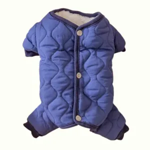 Warm Quilted Cotton Inner Fleece Pet Onesies Pajamas